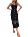 Elegant Black Lace Stitch Strapless Dress for Women