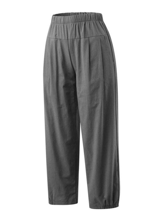 Chic Comfort: Women's High Waist Cotton Linen Harem Pants