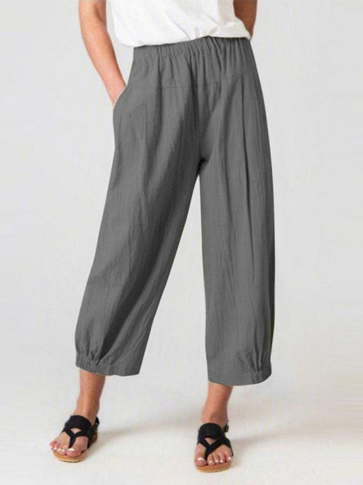 Chic Comfort: Women's High Waist Cotton Linen Harem Pants