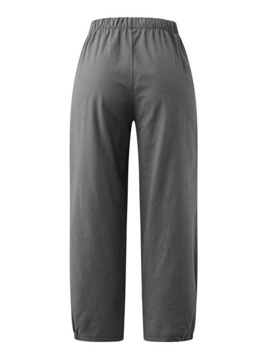 Chic Comfort: Women's High Waist Cotton Linen Harem Pants