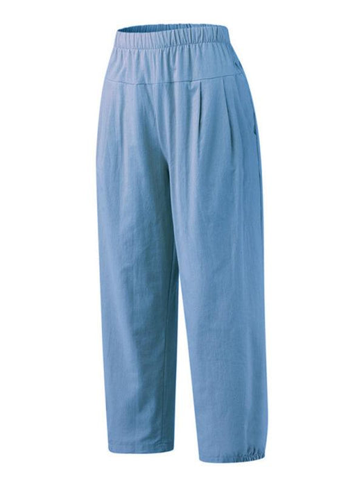 Chic Comfort: Women's High Waist Cotton Linen Harem Pants