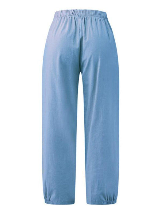 Chic Comfort: Women's High Waist Cotton Linen Harem Pants