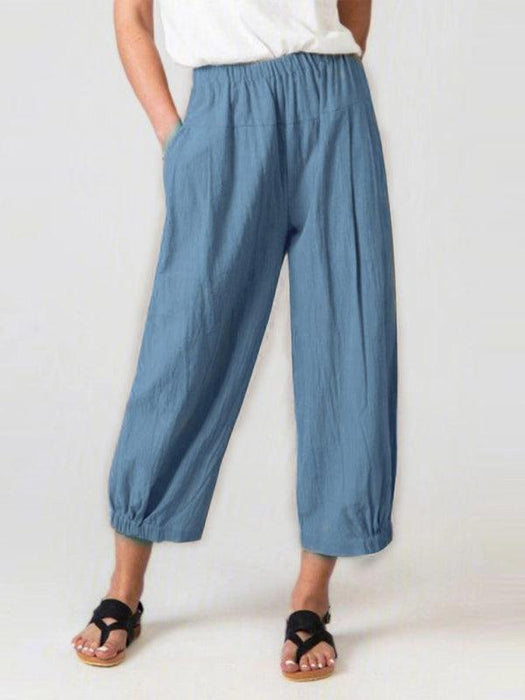 Chic Comfort: Women's High Waist Cotton Linen Harem Pants