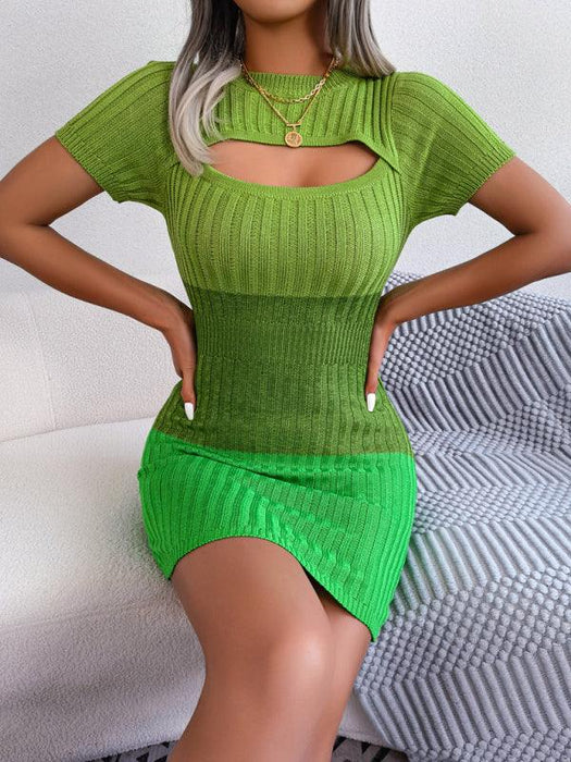 Mesmerizing Gradient Knit Bodycon Dress