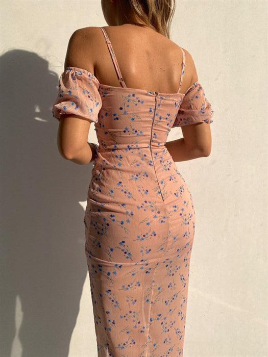 Elegant One-Shoulder Floral Maxi Dress for Women