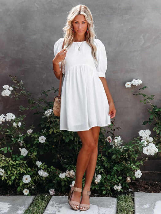 Elegant Solid Color Women's Dress for Effortless Chic in Spring and Summer