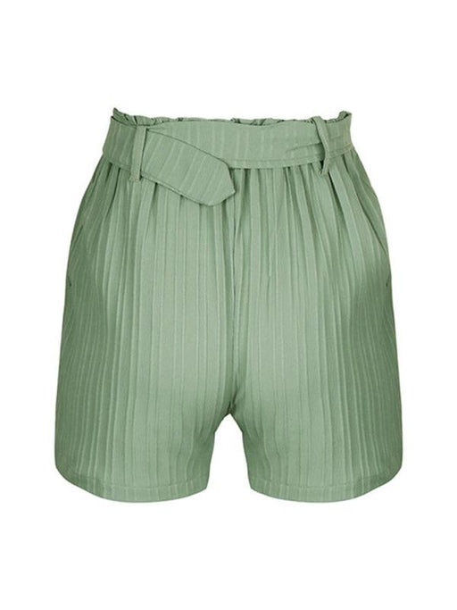 Elegant Fresh Green Pleated Women's Shorts - Ideal for Any Occasion