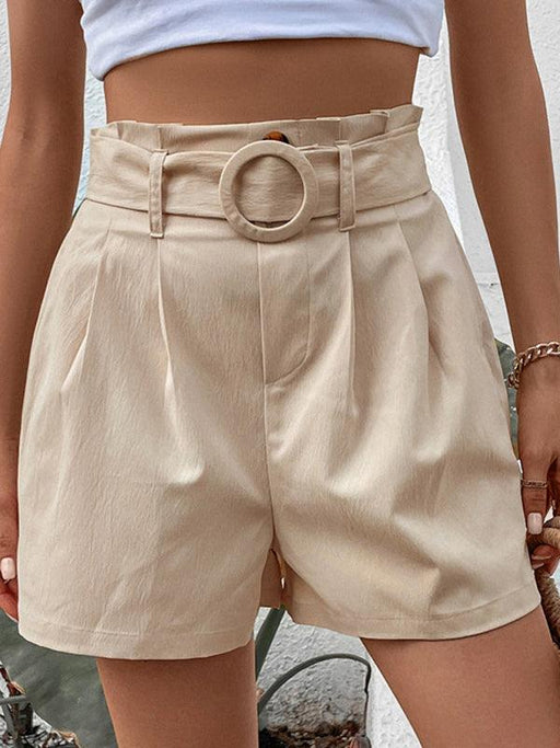 Beige Polyester Shorts for Women: Effortlessly Stylish Summer Staple