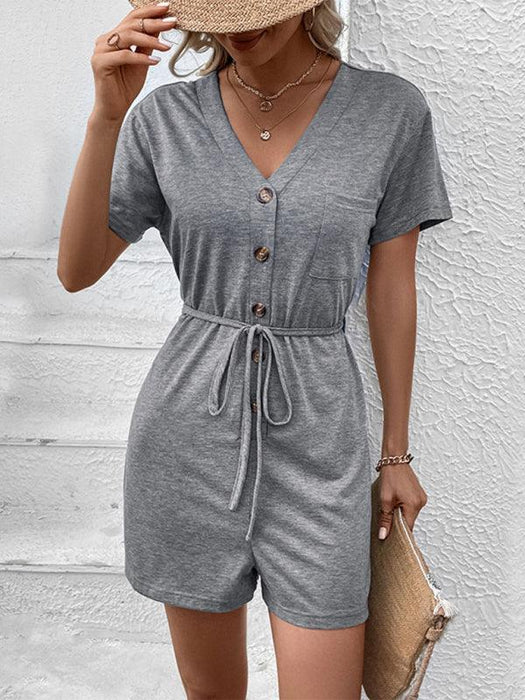 Sophisticated Comfort: Luxe V-Neck Jumpsuit for Effortless Chic