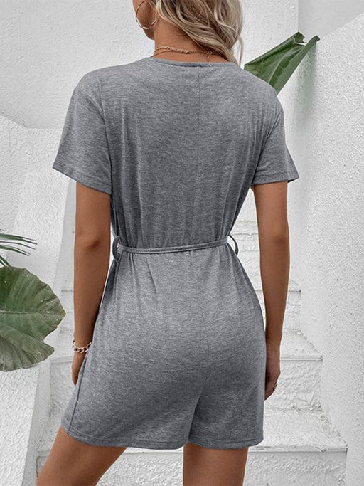 Elegant V-Neck Jumpsuit crafted from Premium Fabric Blend