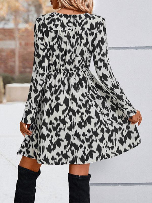 Leopard Luxe Long Sleeve Dress: Redefine Your Style