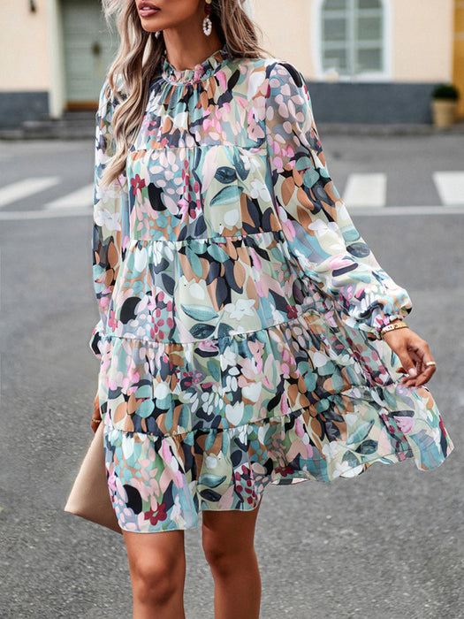 Sophisticated Floral Long-Sleeved Women's Midi Skirt