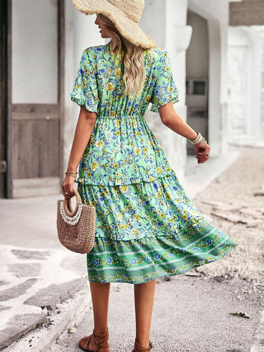 Bohemian Inspired A-Line Skirt with Eye-Catching Print for Women