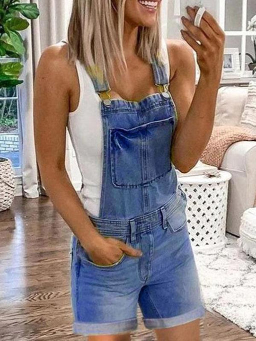 Trendy Distressed Denim Overall Shorts: Where Fashion Meets Functionality