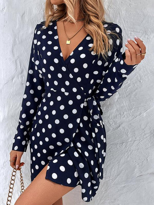 Vintage Polka Dot Delight: Elegant Dress for Women