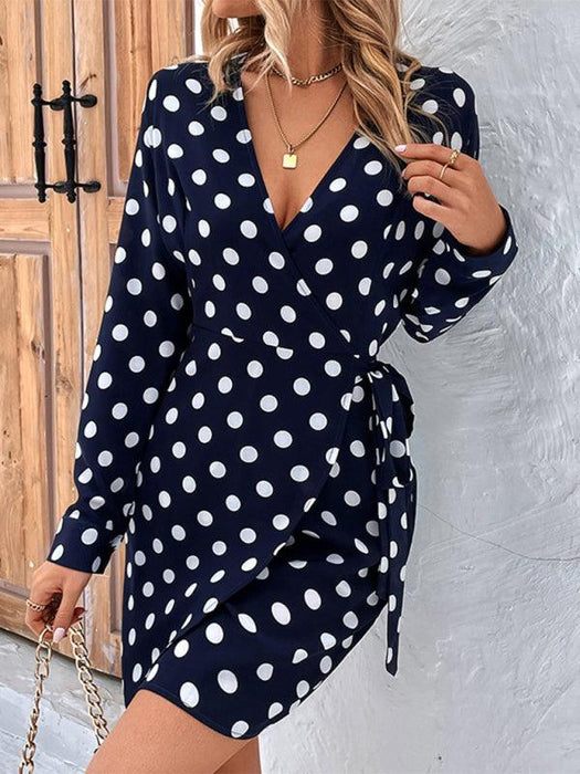 Vintage Polka Dot Delight: Elegant Dress for Women