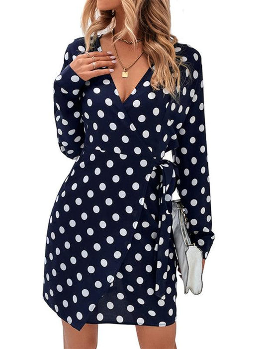 Vintage Polka Dot Delight: Elegant Dress for Women