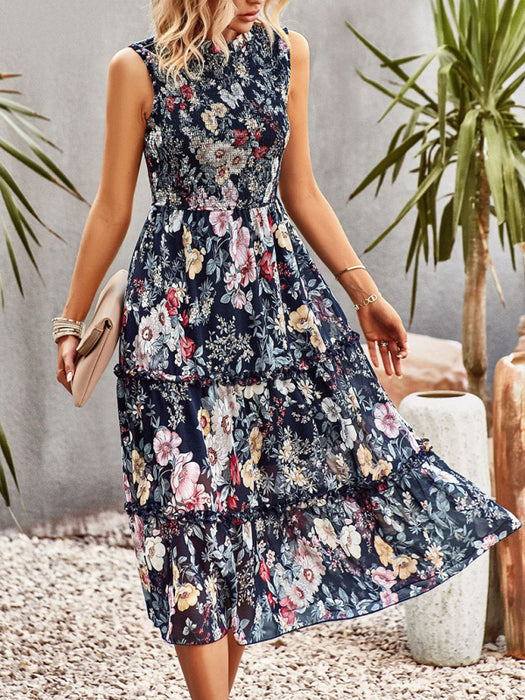 New women's printed A-line skirt sundress