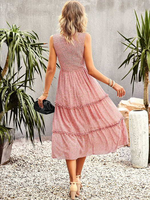 New women's printed A-line skirt sundress