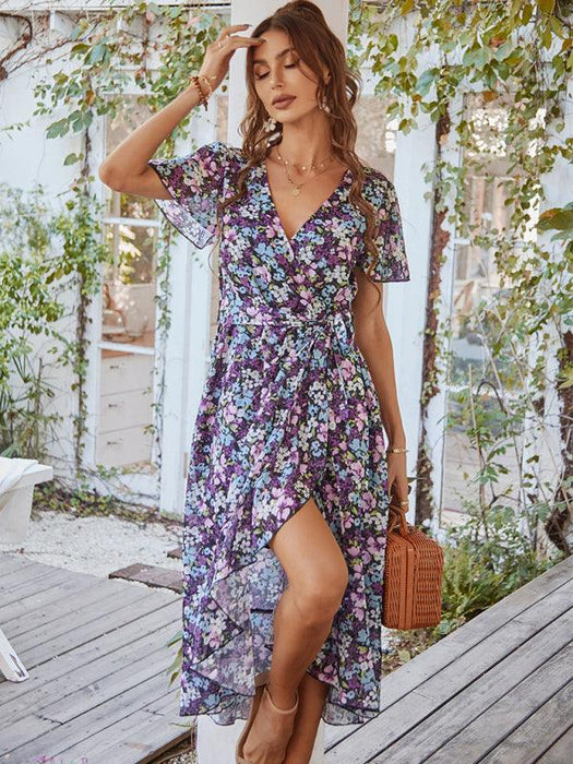 Charming Floral A-Line Dress with Effortless Elegance