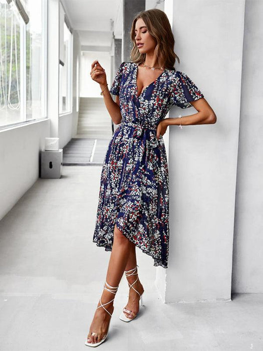 Charming Floral A-Line Dress with Effortless Elegance