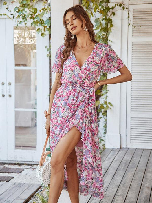 Charming Floral A-Line Dress with Effortless Elegance