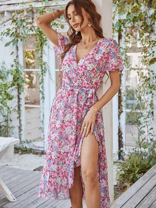 Charming Floral A-Line Dress with Effortless Elegance