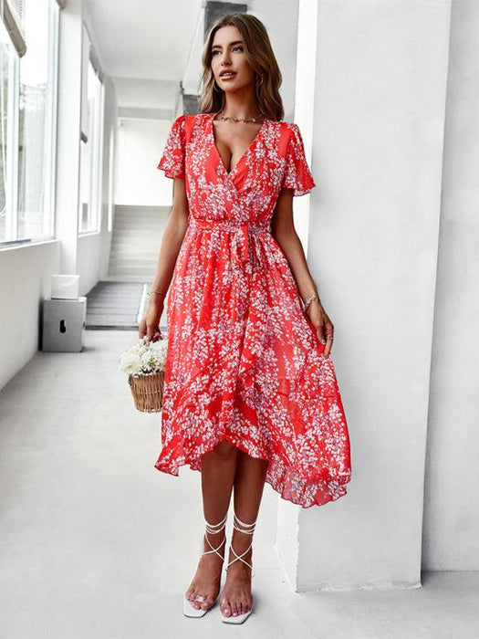 Charming Floral A-Line Dress with Effortless Elegance