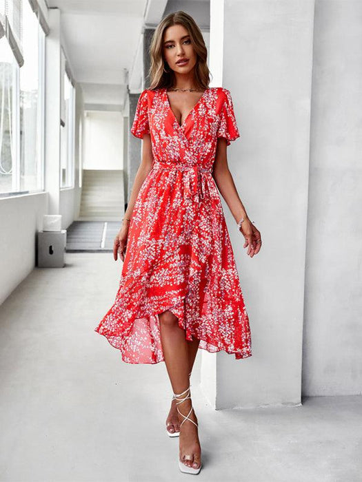 Charming Floral A-Line Dress with Effortless Elegance