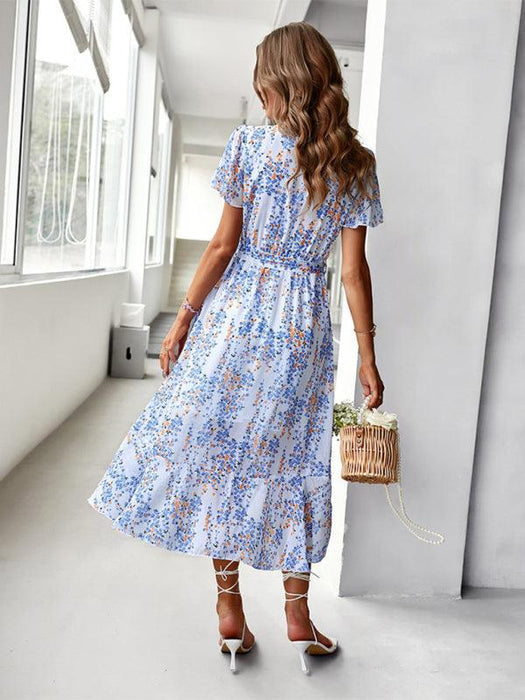 Charming Floral A-Line Dress with Effortless Elegance