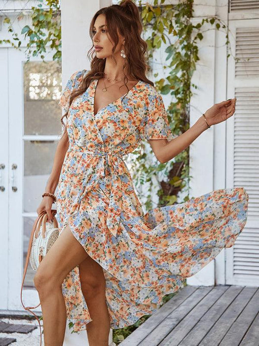 Charming Floral A-Line Dress with Effortless Elegance