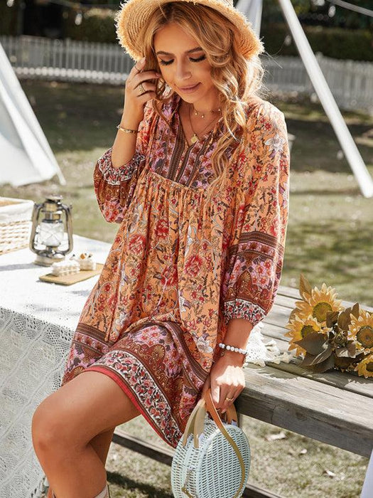 Chic Bohemian Floral Dress for Dreamy Summer Vacations