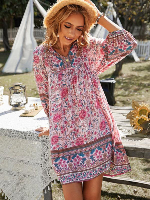 Chic Bohemian Floral Dress for Dreamy Summer Vacations