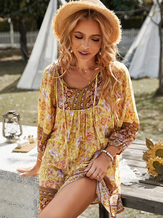 Chic Bohemian Floral Dress for Dreamy Summer Vacations