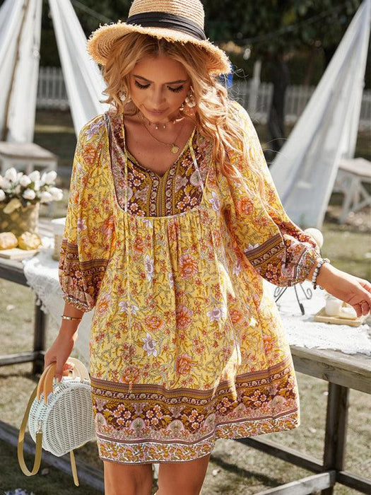 Chic Bohemian Floral Dress for Dreamy Summer Vacations