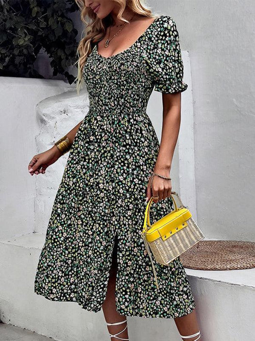 Bohemian Floral Swing Maxi Dress - Lightweight Rayon for Effortless Style