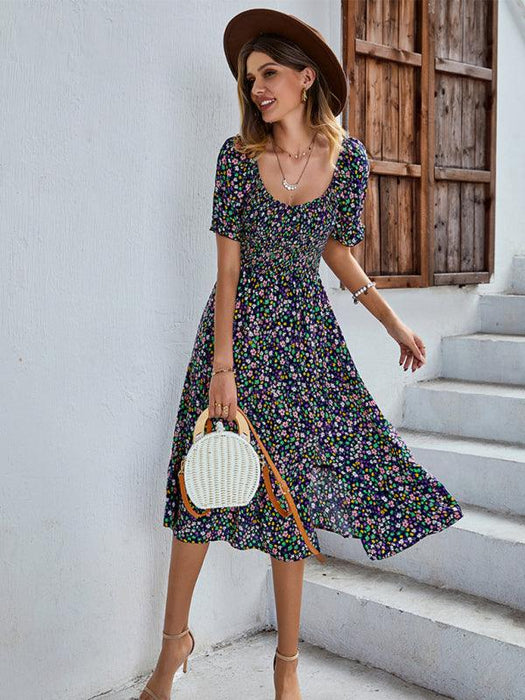 Bohemian Floral Swing Maxi Dress - Lightweight Rayon for Effortless Style