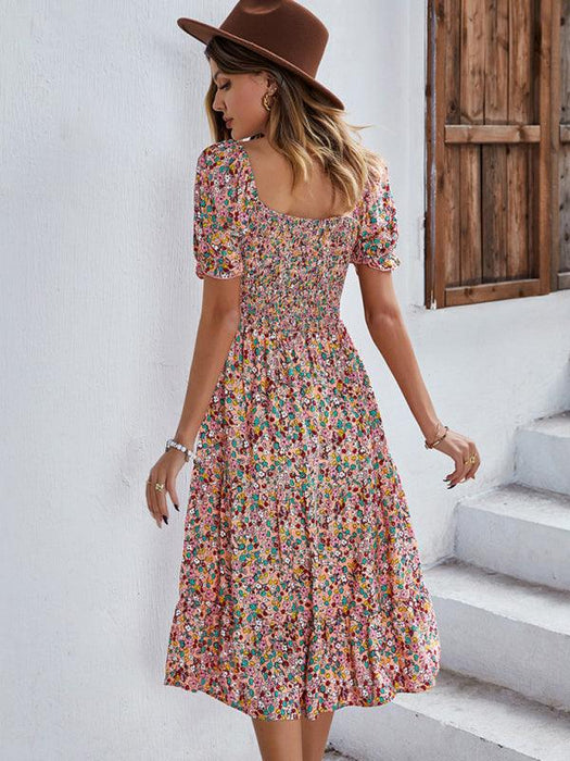 Bohemian Floral Swing Maxi Dress - Lightweight Rayon for Effortless Style