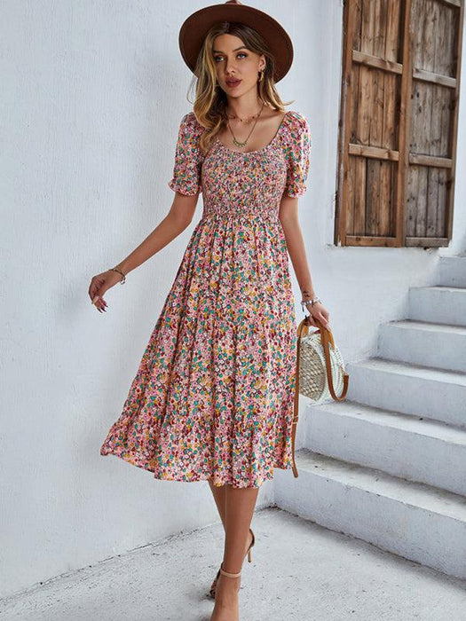 Boho Chic Floral Maxi Dress - Lightweight Rayon for Effortless Elegance