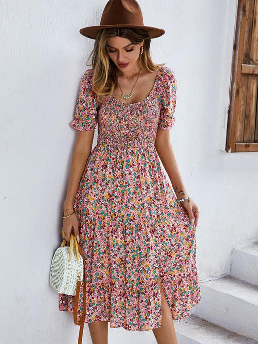 Boho Chic Floral Maxi Dress - Lightweight Rayon for Effortless Elegance