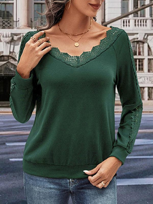 Elegant Solid V-Neck Knit Jumper for Ladies