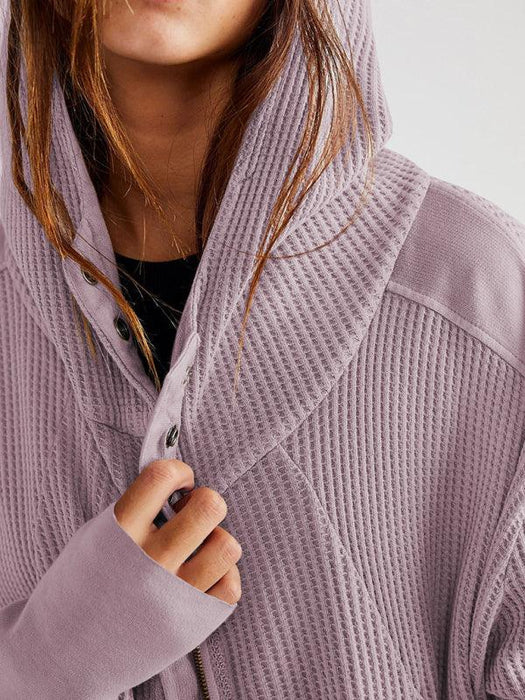 Elegant Ease Zip-Up Hoodie with Functional Pockets