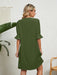 Stylish V-neck Dress with Gathered Sleeves