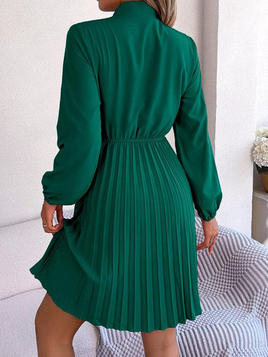 Sophisticated Tie Waist Pleated Skirt for Autumn and Winter