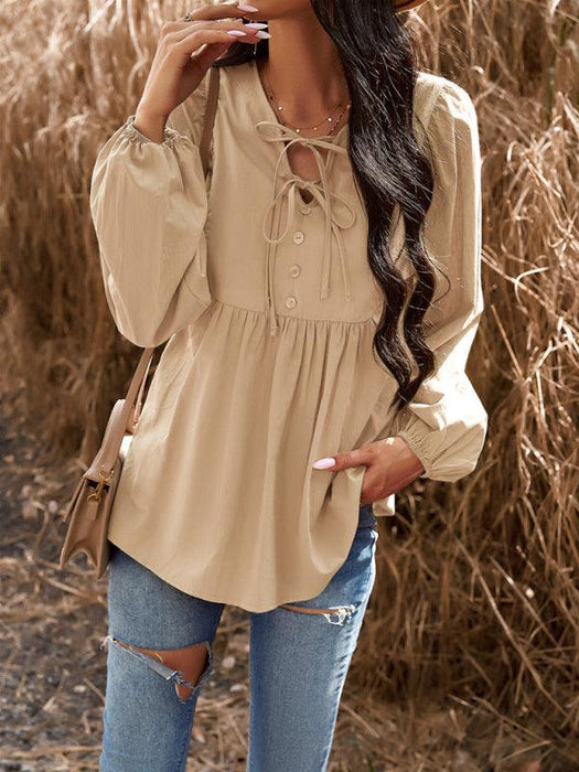 Elegant Cotton V-neck Blouse: A Fusion of Style and Comfort