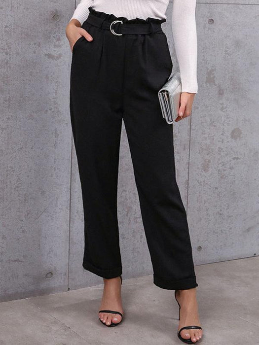 Elegant Lace-Up Tailored Trousers for Chic and Comfortable Women