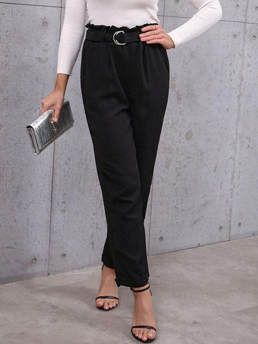 Elegant Lace-Up Tailored Trousers for Chic and Comfortable Women