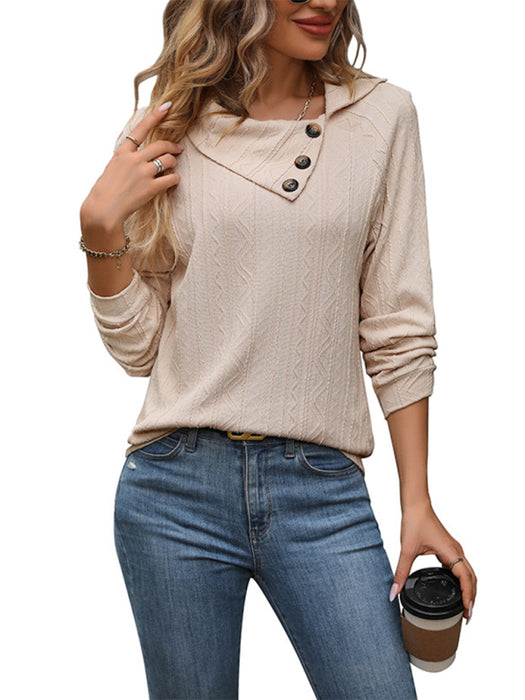 Women's Chic Asymmetrical Lapel Top for Autumn and Winter