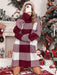 Holiday Vibes Turtleneck Plaid Sweater Dress