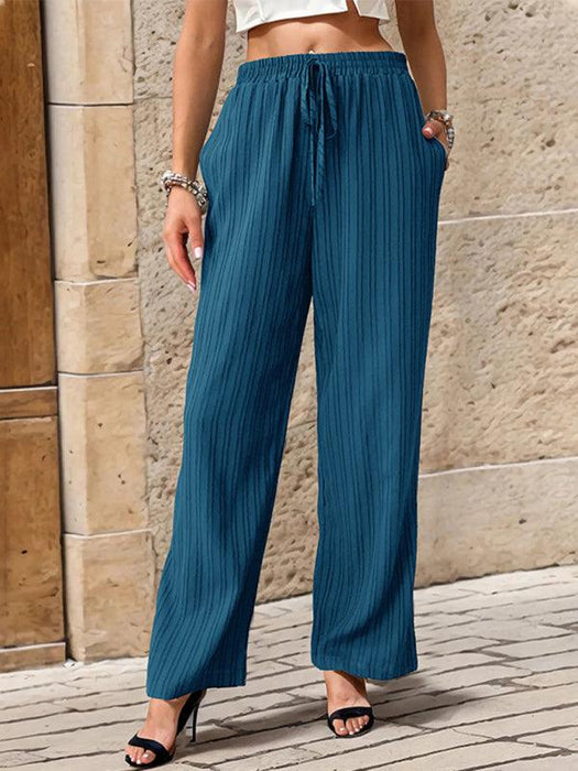 Chic Colorful Pleated Straight Leg Trousers for Women